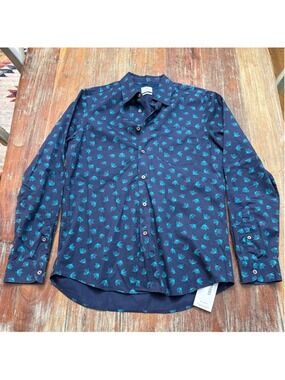 PS Paul Smith Men's Button Down Shirt Navy Teal Small